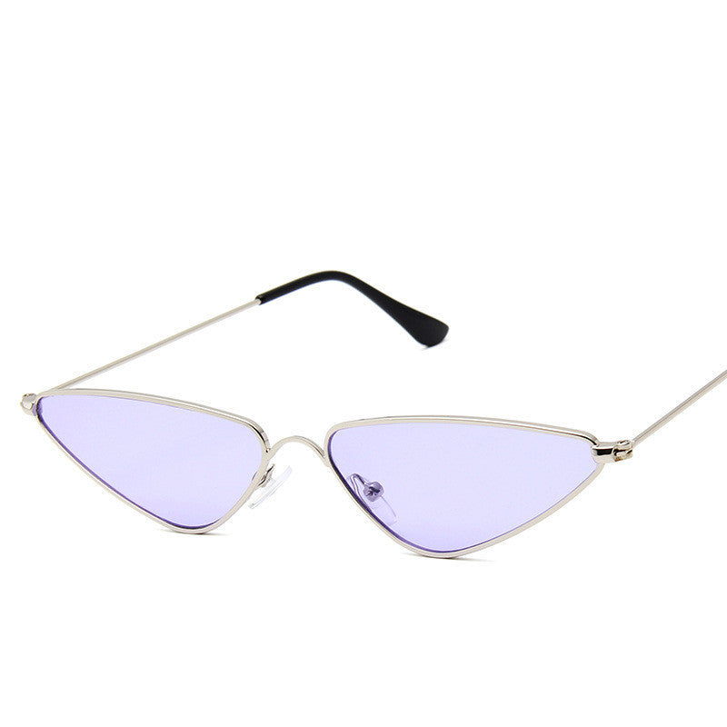 Small Frame Sunglasses Fashion Triangle Ocean Piece Metal Sunglasses