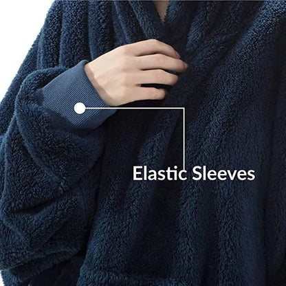 Oversized Fleece Hoodie Blanket – Comfy Loose Pullover with Big Pocket