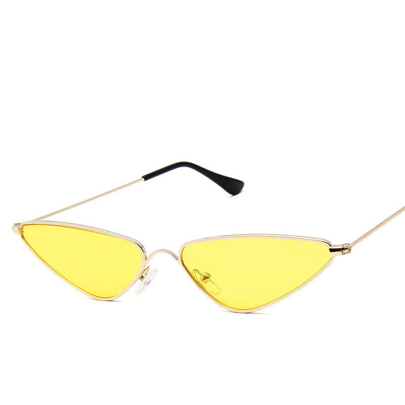 Small Frame Sunglasses Fashion Triangle Ocean Piece Metal Sunglasses