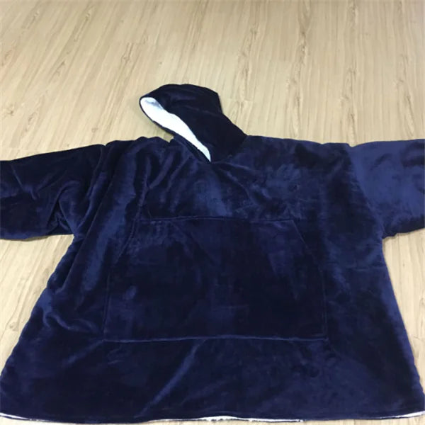 2-in-1 Fleece Hoodie & Blanket Set for Adults | Wearable Hooded Blanket for Camping, Lounging, Gifts