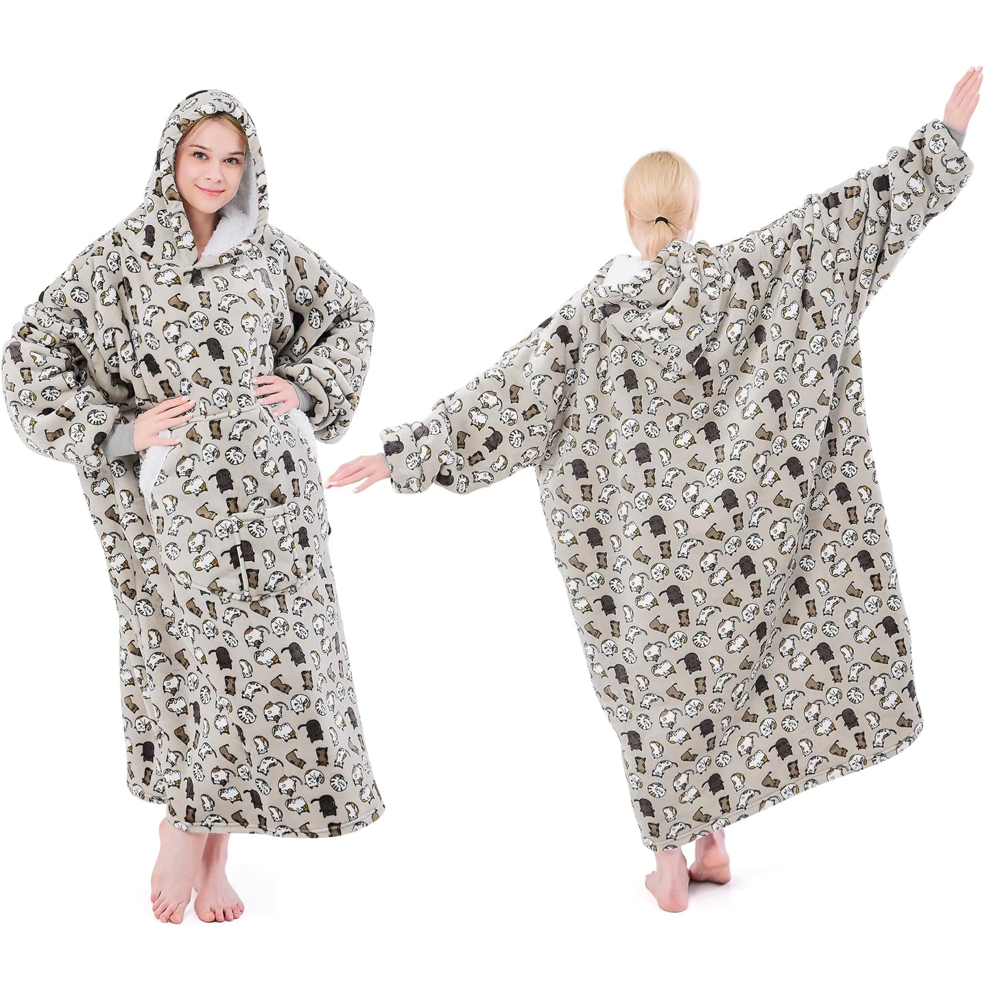 NORD ECO Oversized Wearable Blanket Hoodie – Sherpa Fleece Hooded Sweatshirt for Adults