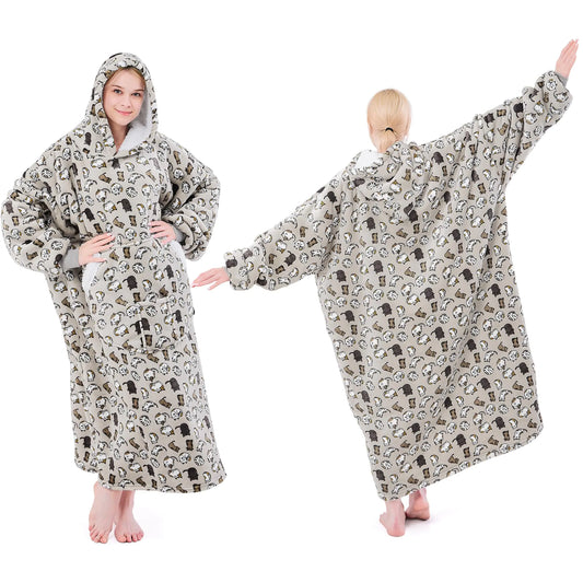 NORD ECO Oversized Wearable Blanket Hoodie – Sherpa Fleece Hooded Sweatshirt for Adults