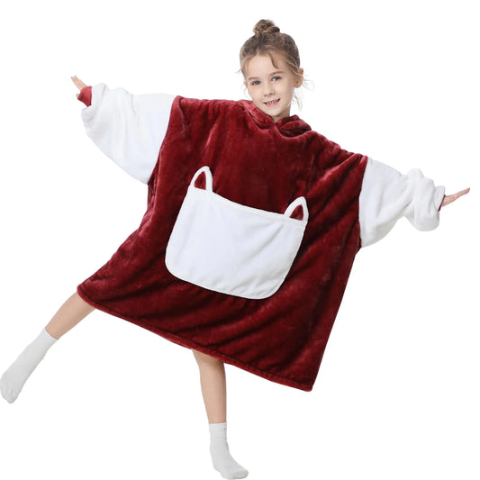 Aemilas Kids Wearable Blanket Hoodie | Soft Flannel for Girls & Teens