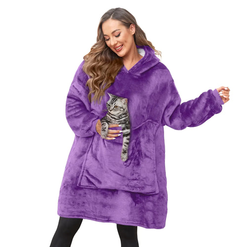 Aemilas Wearable Blanket Hoodie for Adults | Flannel & Sherpa Cozy Loungewear