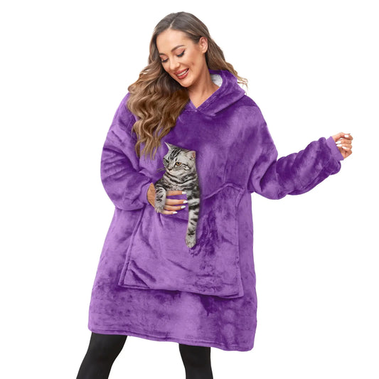 Aemilas Wearable Blanket Hoodie for Adults | Flannel & Sherpa Cozy Loungewear
