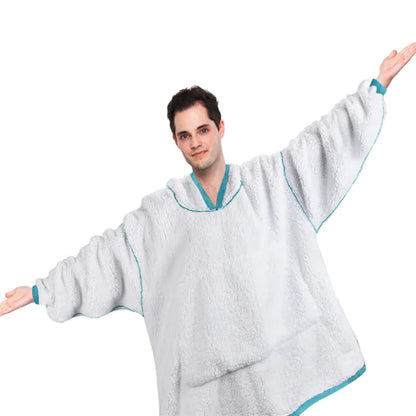 2-in-1 Fleece Hoodie & Blanket Set for Adults | Wearable Hooded Blanket for Camping, Lounging, Gifts