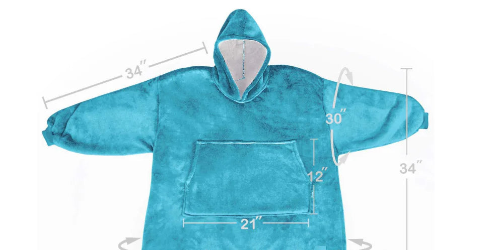 2-in-1 Fleece Hoodie & Blanket Set for Adults | Wearable Hooded Blanket for Camping, Lounging, Gifts